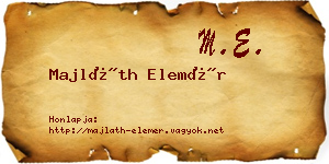 Majláth Elemér névjegykártya